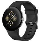 For Google Pixel Watch 3 45mm Solid Color Sports Silicone Watch Band(Black) - 1