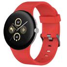 For Google Pixel Watch 3 45mm Solid Color Sports Silicone Watch Band(Red) - 1