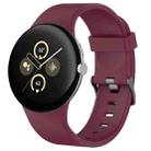 For Google Pixel Watch 3 45mm Solid Color Sports Silicone Watch Band(Wine Red) - 1