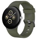 For Google Pixel Watch 3 45mm Solid Color Sports Silicone Watch Band(Army Green) - 1