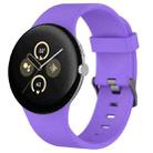 For Google Pixel Watch 3 45mm Solid Color Sports Silicone Watch Band(Purple) - 1