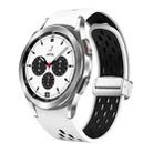 For Samsung Galaxy Watch 4 Classic 42 / 46mm Two Color Magnetic Folding Silver Buckle Silicone Watch Band(White Black) - 1