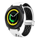 For Samsung Galaxy Gear Sport Two Color Magnetic Folding Silver Buckle Silicone Watch Band(White Black) - 1