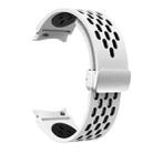 For Samsung Galaxy Gear Sport Two Color Magnetic Folding Silver Buckle Silicone Watch Band(White Black) - 3