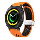 For Samsung Galaxy Gear Sport Two Color Magnetic Folding Silver Buckle Silicone Watch Band(Orange Black) - 1
