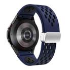 For Samsung Galaxy Gear Sport Two Color Magnetic Folding Silver Buckle Silicone Watch Band(Midnight Blue Black) - 2