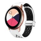 For Samsung Galaxy Watch Active Two Color Magnetic Folding Silver Buckle Silicone Watch Band(White Black) - 1