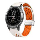 For Samsung Gear S2 Classic Two Color Magnetic Folding Silver Buckle Silicone Watch Band(Starlight Orange) - 1