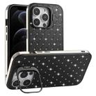 For iPhone 12 Pro Starry Bling Diamonds Lens Holder Phone Case(Black) - 1