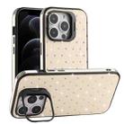 For iPhone 12 Pro Starry Bling Diamonds Lens Holder Phone Case(White) - 1