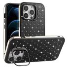 For iPhone 12 Pro Max Starry Bling Diamonds Lens Holder Phone Case(Black) - 1