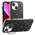 For iPhone 13 Starry Bling Diamonds Lens Holder Phone Case(Black) - 1