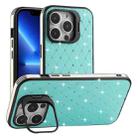 For iPhone 13 Pro Starry Bling Diamonds Lens Holder Phone Case(Green) - 1