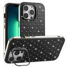 For iPhone 13 Pro Max Starry Bling Diamonds Lens Holder Phone Case(Black) - 1