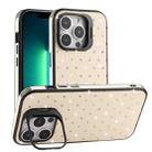 For iPhone 13 Pro Max Starry Bling Diamonds Lens Holder Phone Case(White) - 1