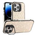 For iPhone 14 Pro Starry Bling Diamonds Lens Holder Phone Case(White) - 1