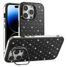 For iPhone 14 Pro Max Starry Bling Diamonds Lens Holder Phone Case(Black) - 1