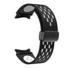 For Samsung Galaxy Watch FE 40mm Two Color Magnetic Folding Black Buckle Silicone Watch Band(Black White) - 3