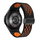 For Samsung Galaxy Watch FE 40mm Two Color Magnetic Folding Black Buckle Silicone Watch Band(Black Orange) - 2