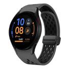 For Samsung Galaxy Watch FE 40mm Two Color Magnetic Folding Black Buckle Silicone Watch Band(Coal Black) - 1