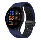 For Samsung Galaxy Watch FE 40mm Two Color Magnetic Folding Black Buckle Silicone Watch Band(Midnight Blue Black) - 1