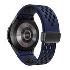 For Samsung Galaxy Watch FE 40mm Two Color Magnetic Folding Black Buckle Silicone Watch Band(Midnight Blue Black) - 2