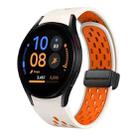 For Samsung Galaxy Watch FE 40mm Two Color Magnetic Folding Black Buckle Silicone Watch Band(Starlight Orange) - 1