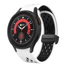 For Samsung Galaxy Watch 5 Pro 45mm Two Color Magnetic Folding Black Buckle Silicone Watch Band(White Black) - 1