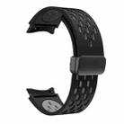 For Samsung Galaxy Watch 5 Pro 45mm Two Color Magnetic Folding Black Buckle Silicone Watch Band(Black Gray) - 3