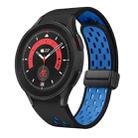 For Samsung Galaxy Watch 5 Pro 45mm Two Color Magnetic Folding Black Buckle Silicone Watch Band(Black Sky Blue) - 1