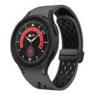 For Samsung Galaxy Watch 5 Pro 45mm Two Color Magnetic Folding Black Buckle Silicone Watch Band(Coal Black) - 1