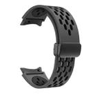 For Samsung Galaxy Watch 5 Pro 45mm Two Color Magnetic Folding Black Buckle Silicone Watch Band(Coal Black) - 3