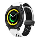 For Samsung Galaxy Gear Sport Two Color Magnetic Folding Black Buckle Silicone Watch Band(White Black) - 1