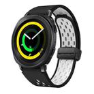 For Samsung Galaxy Gear Sport Two Color Magnetic Folding Black Buckle Silicone Watch Band(Black White) - 1