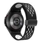 For Samsung Galaxy Gear Sport Two Color Magnetic Folding Black Buckle Silicone Watch Band(Black White) - 2