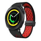 For Samsung Galaxy Gear Sport Two Color Magnetic Folding Black Buckle Silicone Watch Band(Black Red) - 1