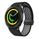 For Samsung Galaxy Gear Sport Two Color Magnetic Folding Black Buckle Silicone Watch Band(Black Gray) - 1