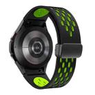 For Samsung Galaxy Gear Sport Two Color Magnetic Folding Black Buckle Silicone Watch Band(Black Silver Green) - 2