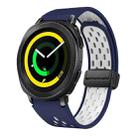 For Samsung Galaxy Gear Sport Two Color Magnetic Folding Black Buckle Silicone Watch Band(Midnight Blue White) - 1