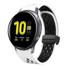 For Samsung Galaxy Watch Active 2 Two Color Magnetic Folding Black Buckle Silicone Watch Band(White Black) - 1