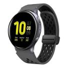 For Samsung Galaxy Watch Active 2 Two Color Magnetic Folding Black Buckle Silicone Watch Band(Coal Black) - 1