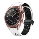 For Samsung Galaxy Watch 3 41mm Two Color Magnetic Folding Black Buckle Silicone Watch Band(White Black) - 1