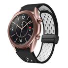 For Samsung Galaxy Watch 3 41mm Two Color Magnetic Folding Black Buckle Silicone Watch Band(Black White) - 1