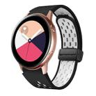 For Samsung Galaxy Watch Active Two Color Magnetic Folding Black Buckle Silicone Watch Band(Black White) - 1