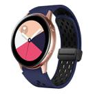 For Samsung Galaxy Watch Active Two Color Magnetic Folding Black Buckle Silicone Watch Band(Midnight Blue Black) - 1