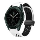 For Samsung Galaxy Watch 42mm Two Color Magnetic Folding Black Buckle Silicone Watch Band(White Black) - 1