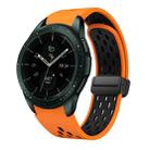 For Samsung Galaxy Watch 42mm Two Color Magnetic Folding Black Buckle Silicone Watch Band(Orange Black) - 1