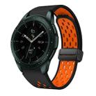 For Samsung Galaxy Watch 42mm Two Color Magnetic Folding Black Buckle Silicone Watch Band(Black Orange) - 1