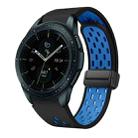 For Samsung Galaxy Watch 42mm Two Color Magnetic Folding Black Buckle Silicone Watch Band(Black Sky Blue) - 1