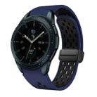 For Samsung Galaxy Watch 42mm Two Color Magnetic Folding Black Buckle Silicone Watch Band(Midnight Blue Black) - 1